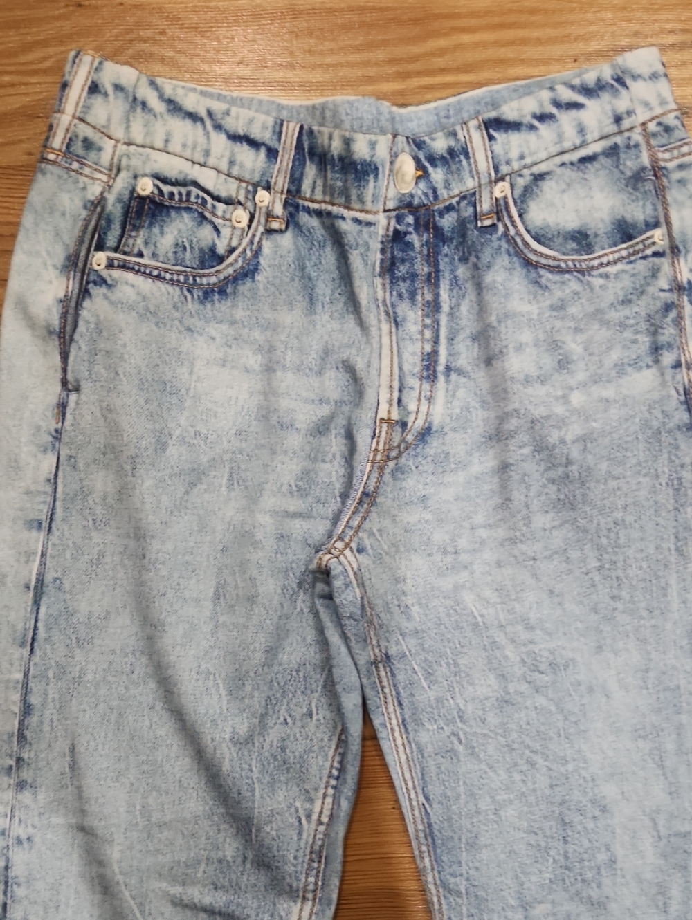 Elan Sweatpant Jogger Jeans Stretch Medium Cotton Pull On Blue Normcore Boho - Picture 3 of 7